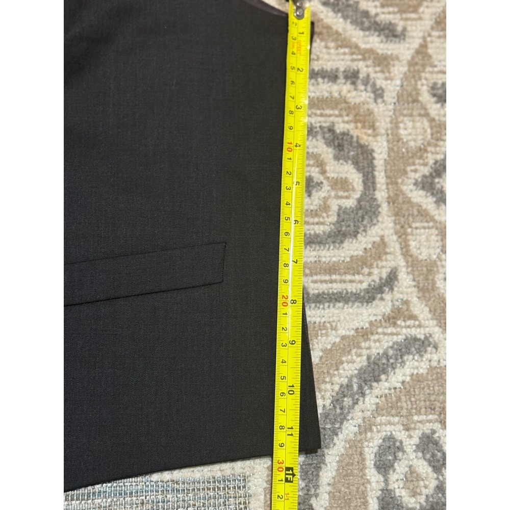 Pronto Uomo Platinum Mens Small Charcoal Gray 100% Wool Suit Vest Waistcoat - Picture 4 of 7